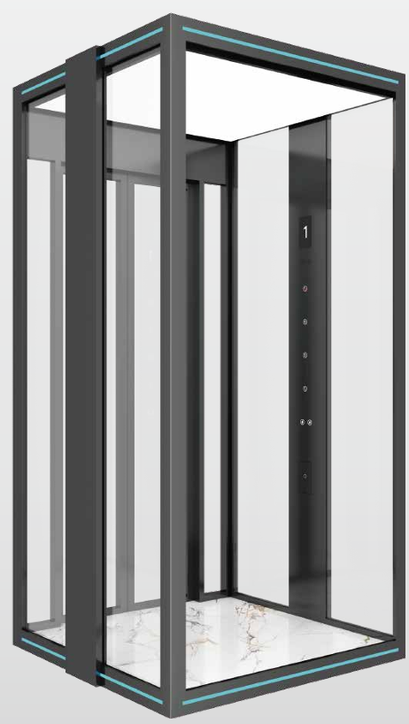 GOODGO Villa Elevator - Matte Black Glass